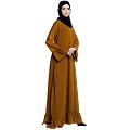Casual frilled abaya- Mustard Casual frilled abaya- Mustard